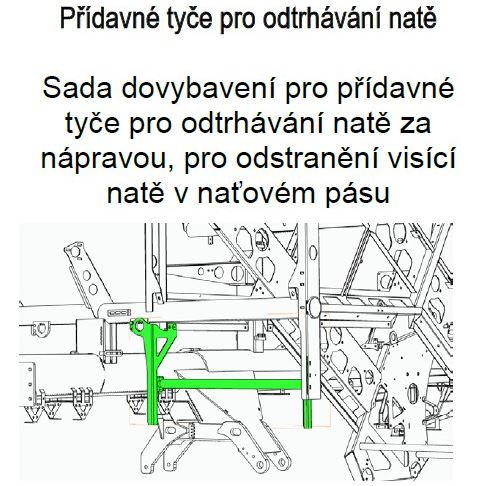 Přídavné tyče pro odtrhávání natě