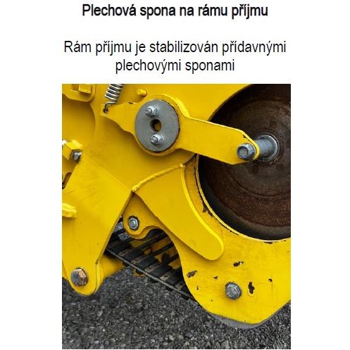 Plechová spona na rámu příjmu