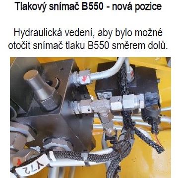 Tlakový snímač B550 - nová pozice