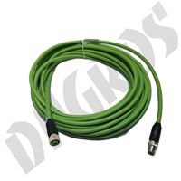 Kabel stíněný, CAT5, M12,  0° čep /  0° obal